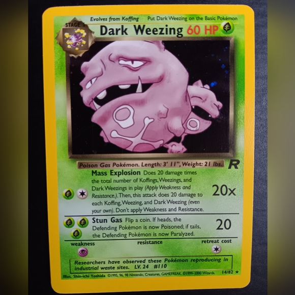 Dark Weezing Pokemon Card - Team Rocket - 14/82 Rare Holo - Picture 2 of 9